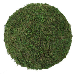 12" Diameter Decorative Round Moss Ball-Green, Natural Moss covered with wire frame and foam filler