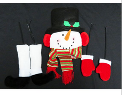 5 Piece Snowman Kit For Wreath , 10" X 11 " Head , 3.5 " X 10 " Snowman , 5" X 15 " Leg