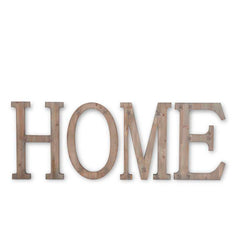 Oversized Wooden HOME Wall Sign with Metal Detail
