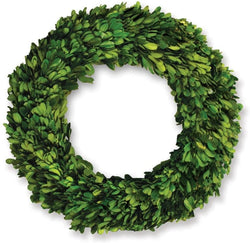 12" Round Green Preserved Boxwood Wreath for Interior Decoration