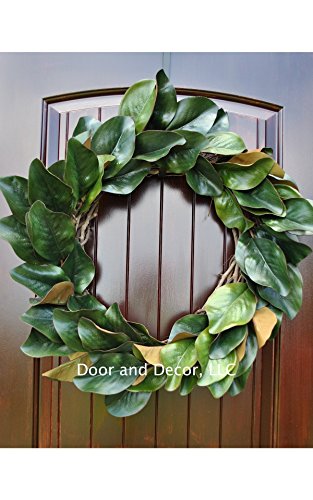 Handmade Magnolia Leaf Wreath for Front Door or Interior Home Decor in Multiple Sizes Farmhouse Style