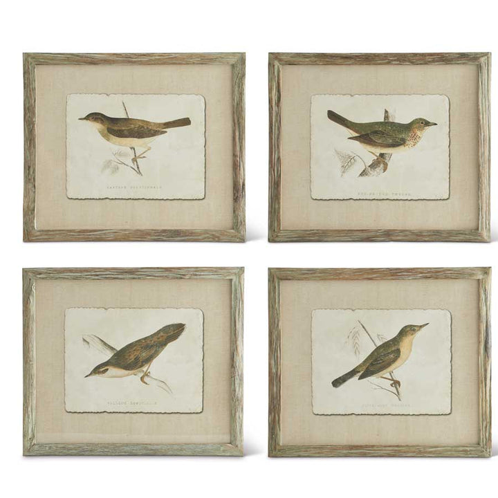 Assorted 26.75 Inch Bird Prints With Patina Bois Wooden Frames (4 Styles-Sold Individually)