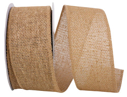 2.5"x10yd Natural Burlap Wired Edge Ribbon
