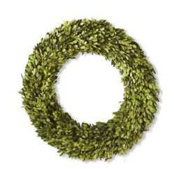 24" Diameter Round Real Preserved Boxwood Wreath-Natural