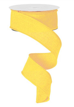 1.5"X50yd Royal Burlap Yellow Wired Edge Ribbon