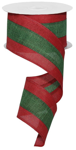 3 in 1 Canvas Ribbon, 2.5" x 10 Yards (Red, Emerald)