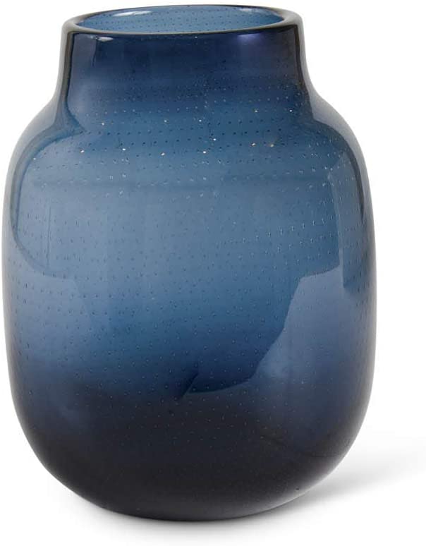 8 Inch Purrsian Blue Dotted Glass Vase