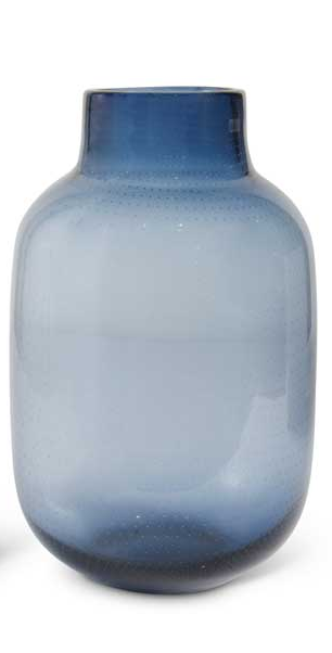 11 Inch Purrsian Blue Dotted Glass Vase