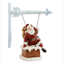 11.5 Inch Resin Santa Climbing in Chimney Arrow Replacement, 11.5" Tall x 8" Wide, Multi-Color-Hanger Sold Separately