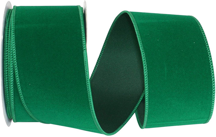 Reliant Ribbon Velvet Color Wired Edge Ribbon, 2-1/2 Inch X 10 Yards, Emerald Green