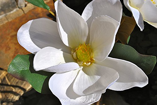Southern magnolia stems~magnolia bloom stems~magnolia decor~faux magnolia blooms~farmhouse decor~rustic decor~magnolia bouquet