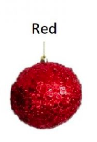 100MM Glitter Ball Ornament-Red