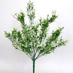 14" Mixed Greenery Filler Bush-White and Green