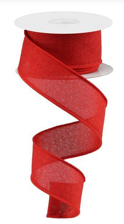 1.5"X10yd Red Royal Burlap Wired Edge Ribbon