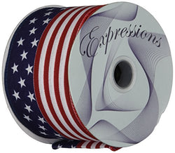 Craig Bachman Imports 2.5" x10yd Red, White, Blue Stars/Stripes Ribbon