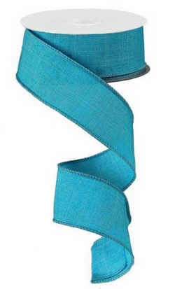 1.5" X 50yd Wired Denim Ribbon-Turquoise