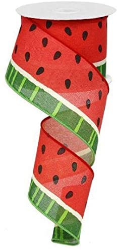 Watermelon Ribbon, Wired Ribbon, Watermelon Ribbon by The roll, 2.5'' Bold Watermelon Wired Ribbon, Watermelon Ribbon