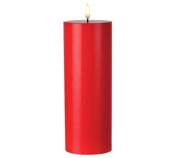 3 Inch x 8 Inch Patria LED Pillar Candle RED
