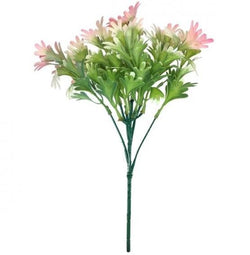 13" Faux Mini Dusty Miller with Light Pink Tips