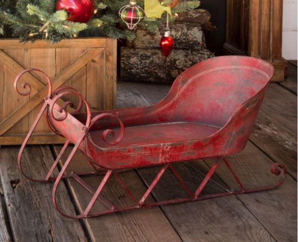 Vintage Style Red Sleigh