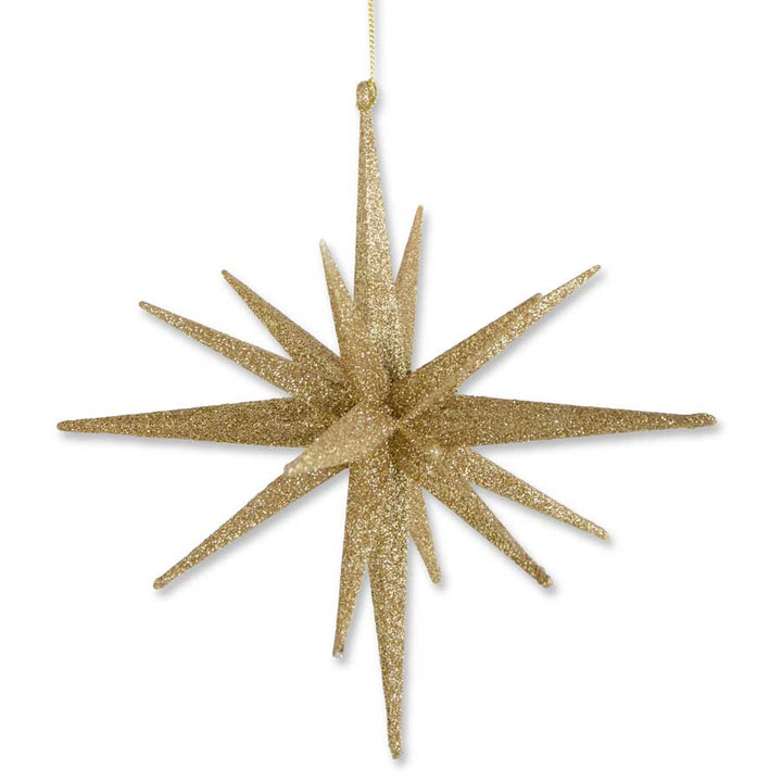 8 Inch 18 Point Gold Glitter Star Ornament