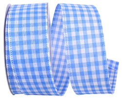 Reliant Ribbon 90052W-053-09F 1.5 in. Great Gingham 3 Value Wired Edge Ribbon Blue - 10 Yards