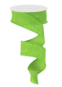 1.5"X 50yd Royal Burlap Fresh Green Wired Edge Ribbon