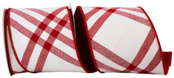Reliant Peppermint Canvas Deluxe Red Backed Wired Edge, White/red,4"x5yd